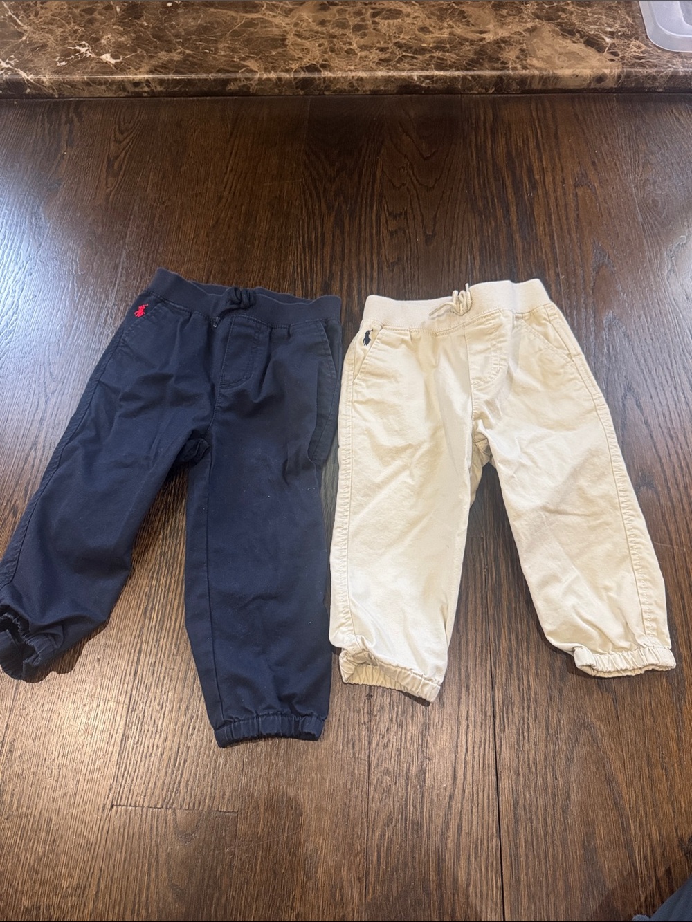 Polo by Ralph Lauren Navy and Cream Kids Jogger Pants Set